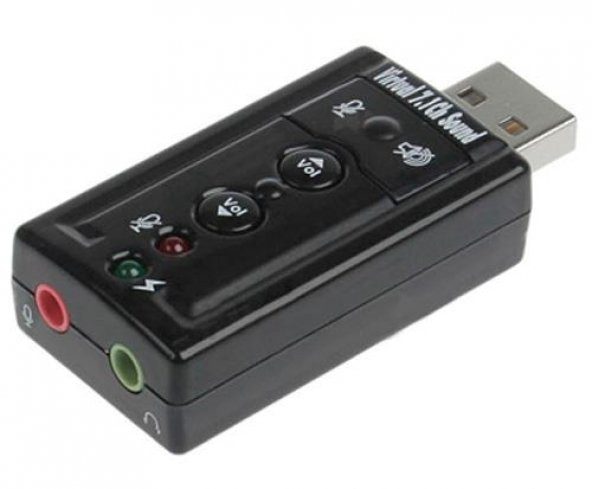 7.1 USB Ses Kartı Virtual Sound 3D - Win 7 Win 8 Win 10 Çevirici