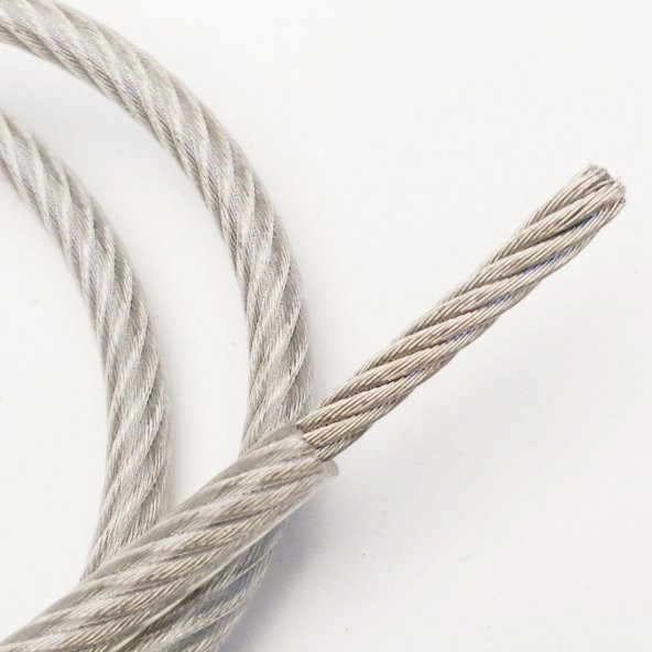 Adelinspor 6 mm PVC Kaplı Çelik Halat (İzoleli,İç 4 mm) 500 m