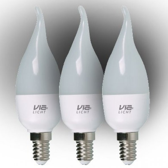 Vialicht 5W (40W) LED Kerzenform 470lm E14 Duy 200° 3lü Paket