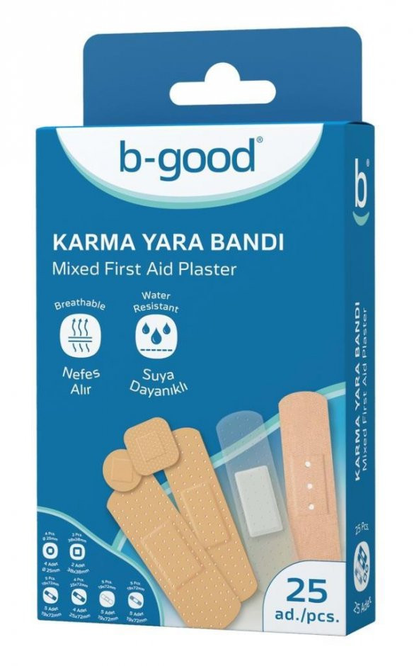 B-Good Karma 6 Çeşit ve Boy Yara Bandı 25 Adet