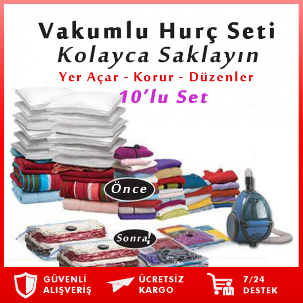 VAKUMLU HURÇ - 10LU SAKLAMA POŞETİ