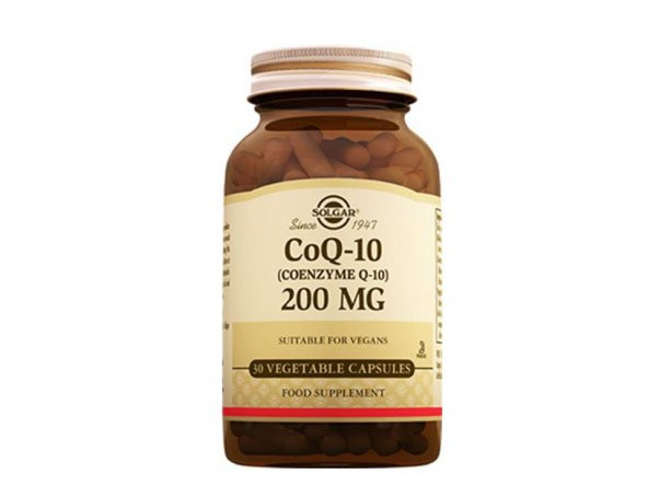 Solgar CoQ-10 ( Koenzim Q-10 ) 200 mg 30 Veg. Kapsül Skt 10-2020