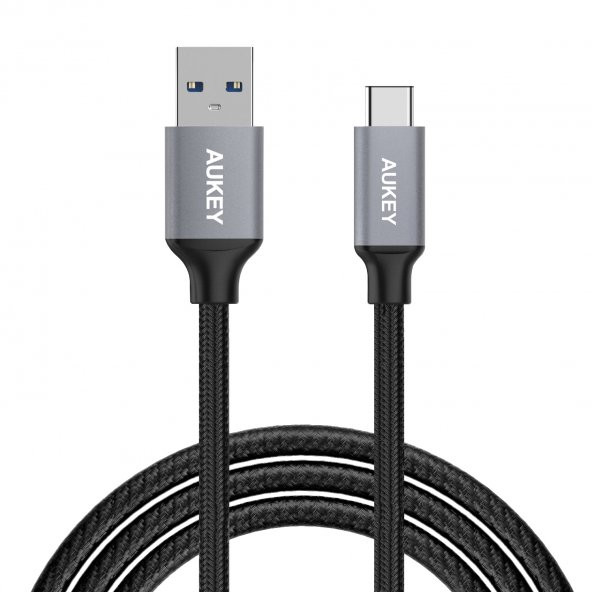 AUKEY CB-CD3 USB-C to USB 3.0 Kablo Nylon Örgü(2mt) Note 8/S8, LG