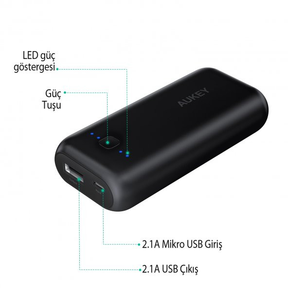 Aukey PB-N41 5000 mah Taşınabilir Şarj Cihazı Powerbank - 2