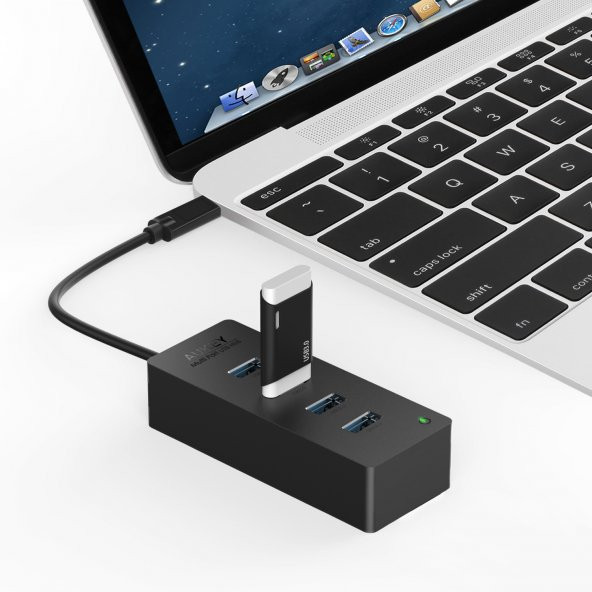 AUKEY CB-C28 4 Port Siyah Data USB C Hub Çoklayıcı - 2