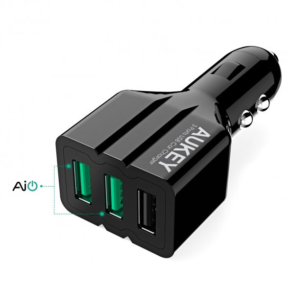 Aukey BR-C8 Bluetooth araç içi Telefon kiti ve 3 portlu USB Şarj - 3