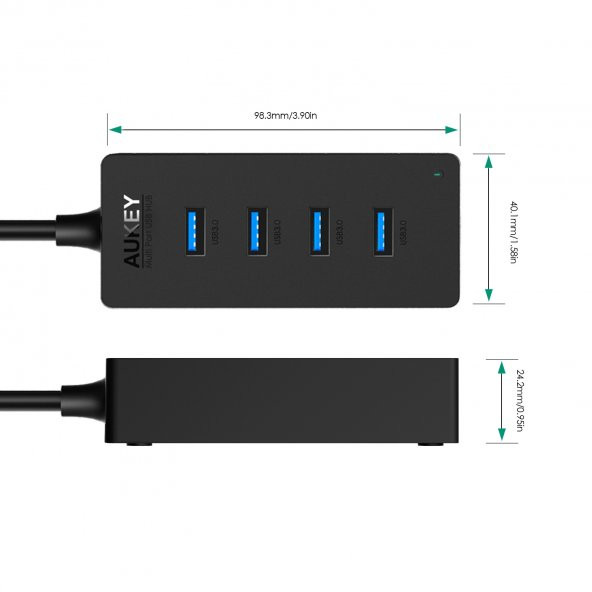 AUKEY CB-C28 4 Port Siyah Data USB C Hub Çoklayıcı - 5