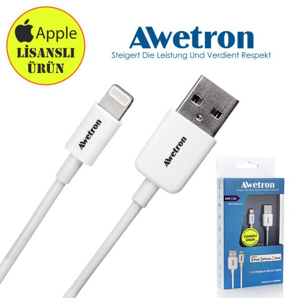 Awetron Apple iPhone Lisanslı Kablo (5 Yıl Garanti)