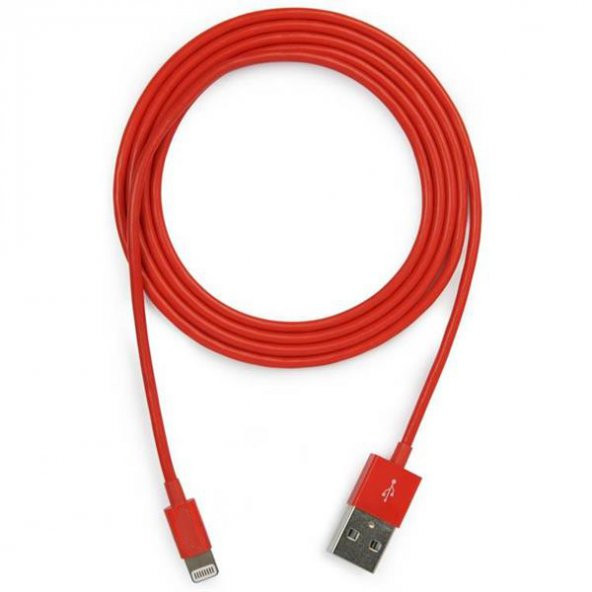 Fineblue Lightning Hızlı Şarj ve USB Smart Kablo 2.1A F-C08 Kırmızı