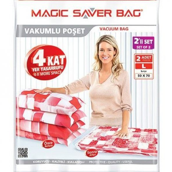 Magic Saver Bag 2li Large Vakumlu Hurç  Poşet Seti
