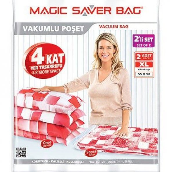 Magic Saver Bag 2li XLarge Vakumlu Hurç  Poşet Seti