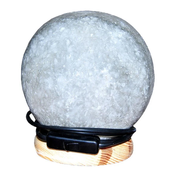 Küre Top Şeklinde Doğal Kaya Tuz Lambası Anahtarlı Ampullü 3-4KG