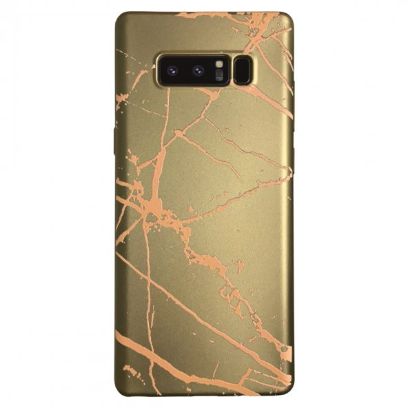 Samsung Galaxy Note 8 (N950) Fırça Desen Silikon Arka Kapak Gold