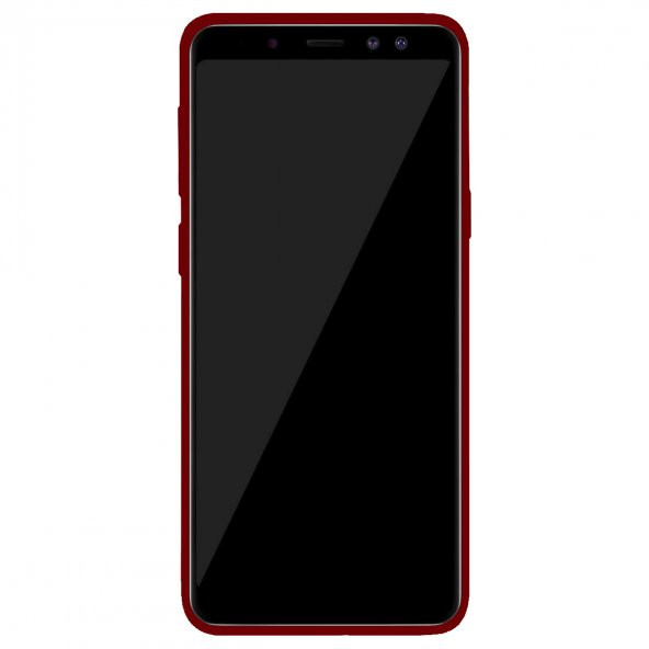 Samsung Galaxy A8 2018 (A530) Fırça Desen Silikon Arka Kapak Kırmızı - 2