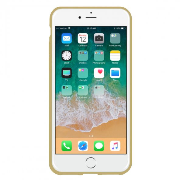 iPhone 7-8 Fırça Desen Silikon Arka Kapak Gold - 2