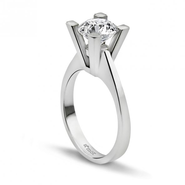 Amor Pırlanta Amor 1.00 Karat Tektaş Pırlanta Yüzük E-SI 14K - 2