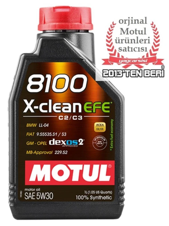 MOTUL 8100 X-CLEAN EFE 5W30 - 1 LİTRE C2/C3 DPF