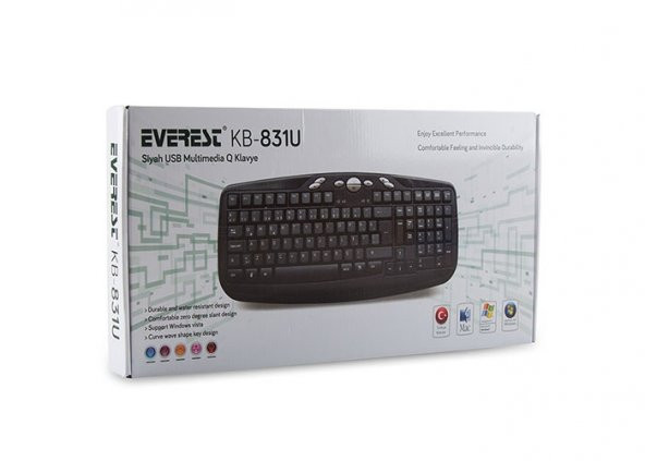Everest KB-831U Siyah USB Q Multimedia Klavye