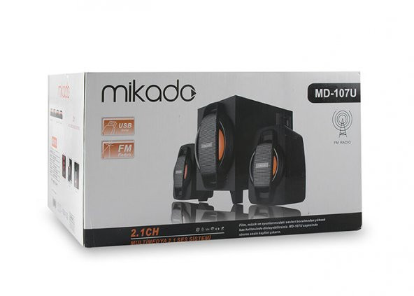 Mikado MD-107U 2+1 Siyah Usb+Fm Destekli Multimedia Speaker