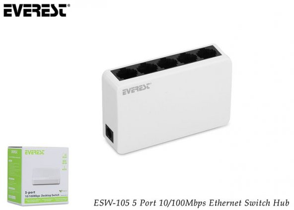 Everest ESW05 5 Port 10/100Mbps Ethernet Switch Hub