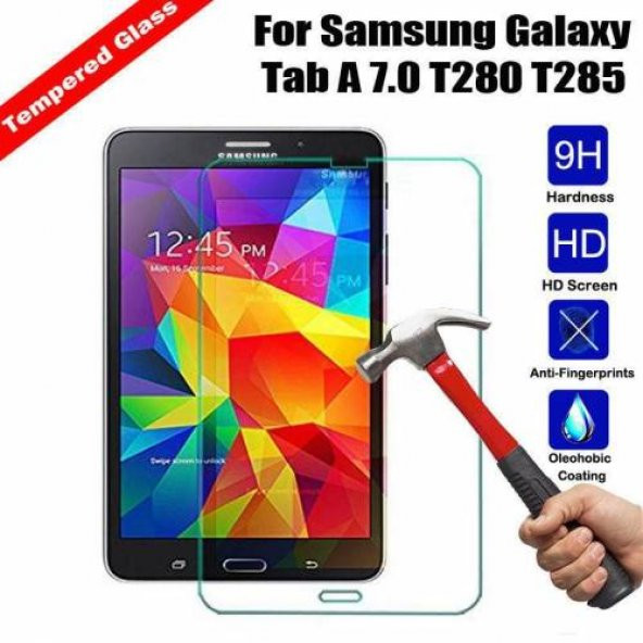 2 Adet Samsung Galaxy Tab A T280 - Tab A6 T280Q 7 İnç Temperli Kı