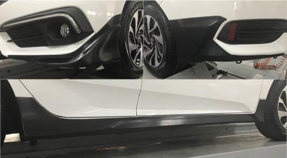 Oled Garaj Honda Civic Modulo Asian Body Kit Boyasız Tampon Ekleri 6 Parça
