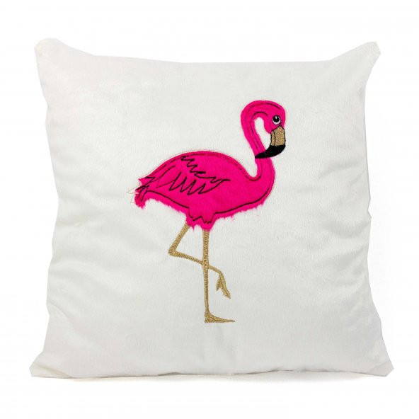 Flamingo Temalı Peluş Dekoratif Yastık
