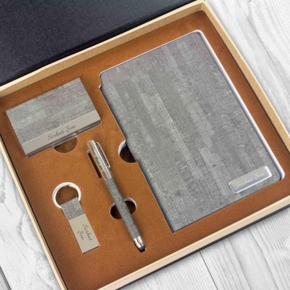 İsme Özel Defter Kartvizitlik Kalem ve Anahtarlık Seti - 9