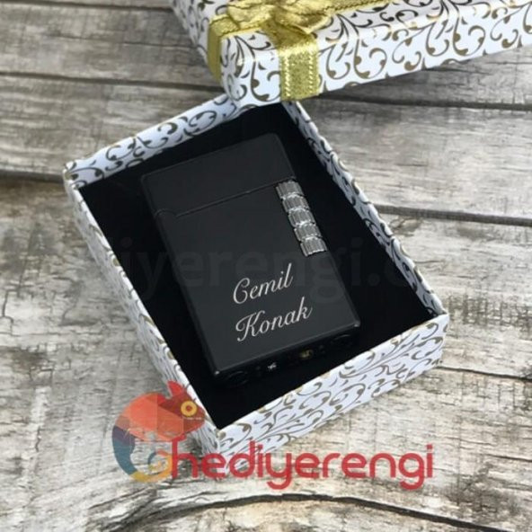 Kişiye Özel Kapaklı Kutulu Siyah Çakmak​ - 4