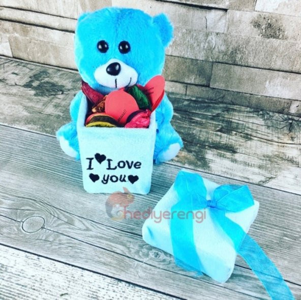 Sevgiliye Hediye Mini Peluş Ayı Romantik Aşk Kutusu - 2