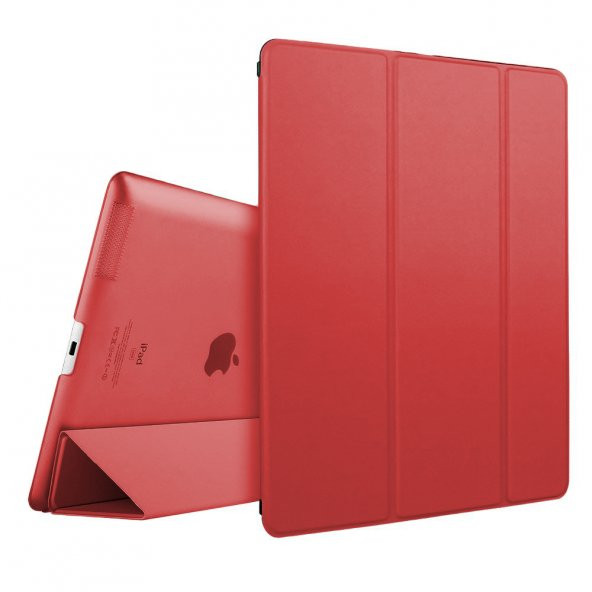 Microsonic iPad 2/3/4 Smart Case ve arka koruma Kılıf Kırmızı
