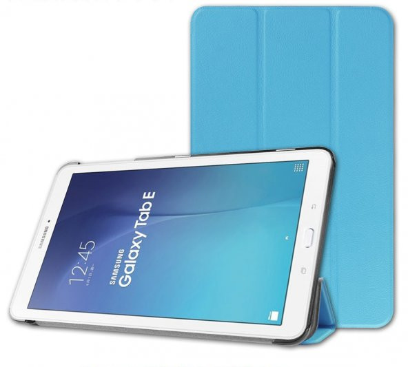 Microsonic Samsung Galaxy Tab E 9.6 T560 Smart Case ve arka Kılıf Mavi