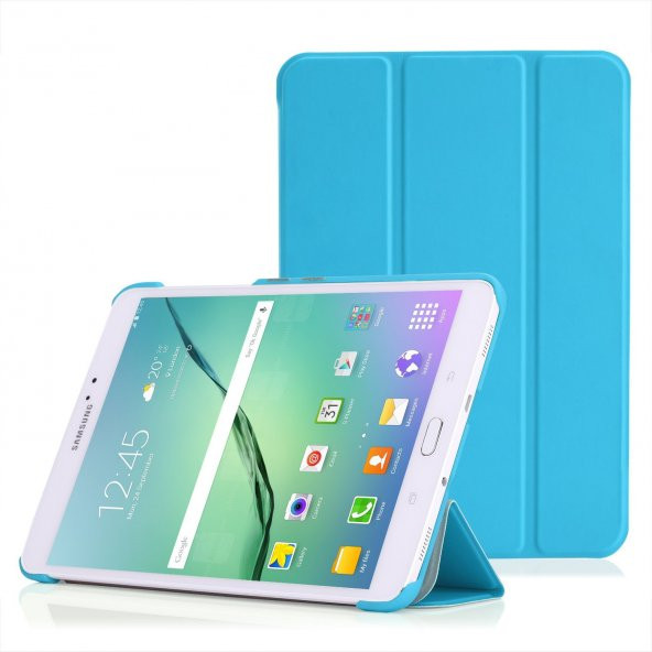 Microsonic Samsung Galaxy Tab S2 8.0 Smart Case ve arka Kılıf Mavi