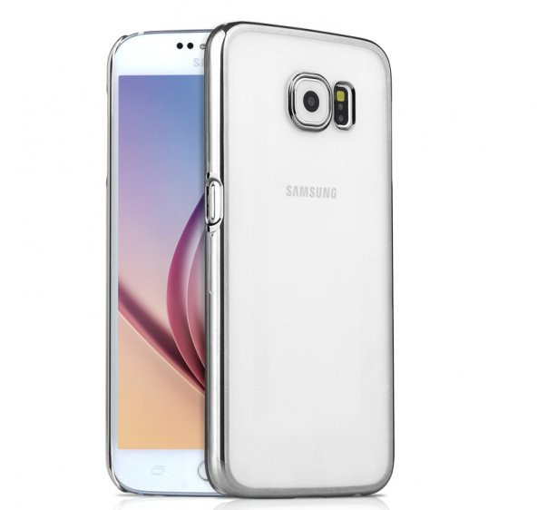 Microsonic Metalik transparent Samsung Galaxy S6 Kılıf Gümüş