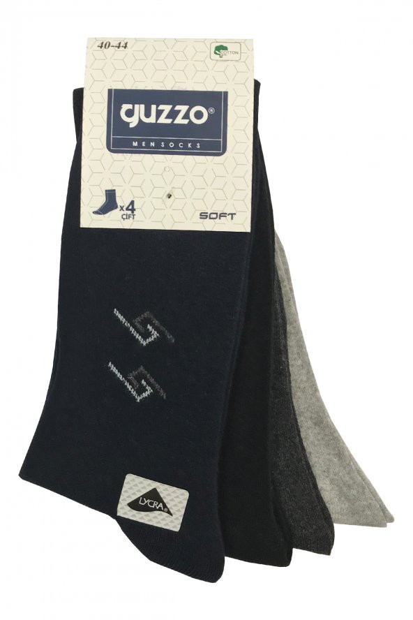 Guzzo 4lü Paket Erkek Likralı Soket Çorap