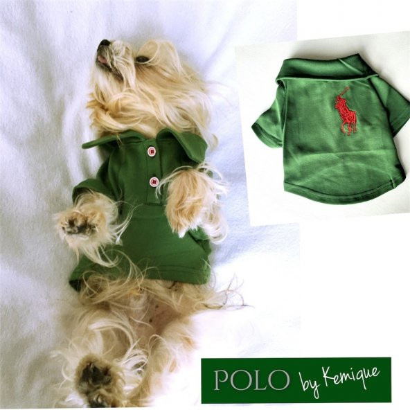 POLO by Kemique Tişört - Köpek Kıyafet - YEŞİL