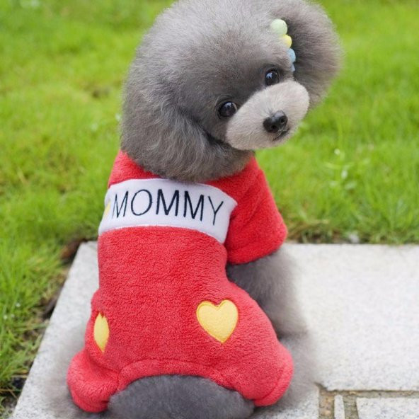 I LOVE MOMMY KIRMIZI Köpek Tulumu TOOLOOM by Kemique