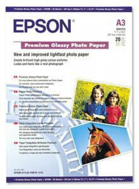 Epson A3 Premium Glossi Paper 20"Li 255Gr Fotoğraf Kağıdı