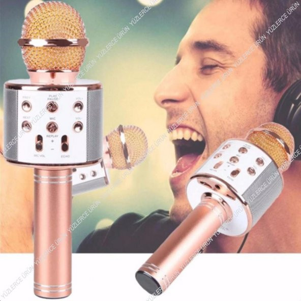 Ws-858 Sihirli Karaoke Mikrofon Bluetooth Kablosuz Hoparlör