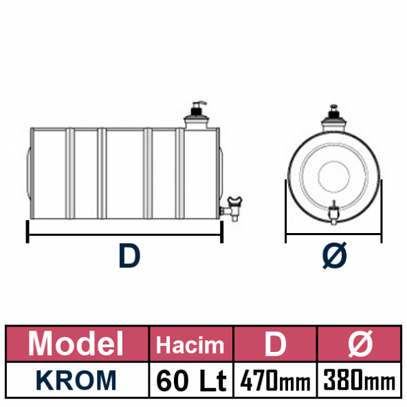 Krom Su Deposu 60 Lt - 2