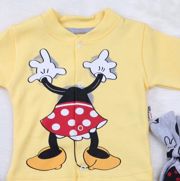 Tram Baskılı Kız  3lü Takım 1057 Sarı - 3