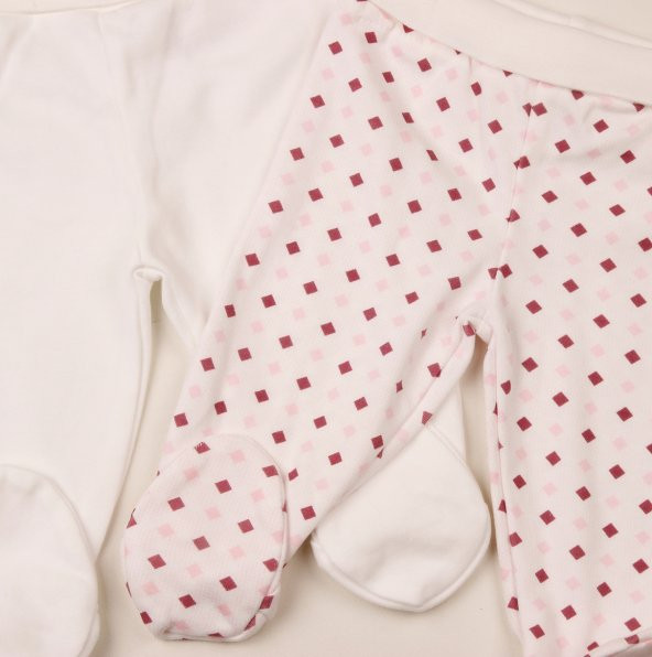 Baskılı  2li Patikli Pantolon  42498-1 Pembe - 2