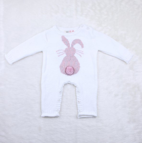 Bebe Tavşanlı Tulum 6106-2 Beyaz