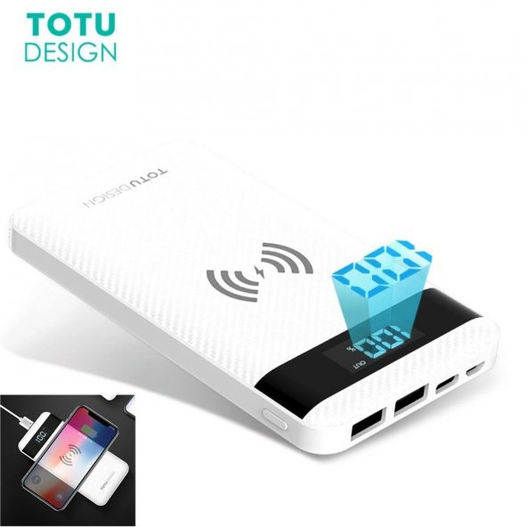 Totu Design PBW01 Powerbank Wireless Kablosuz Led Gösterge 10000