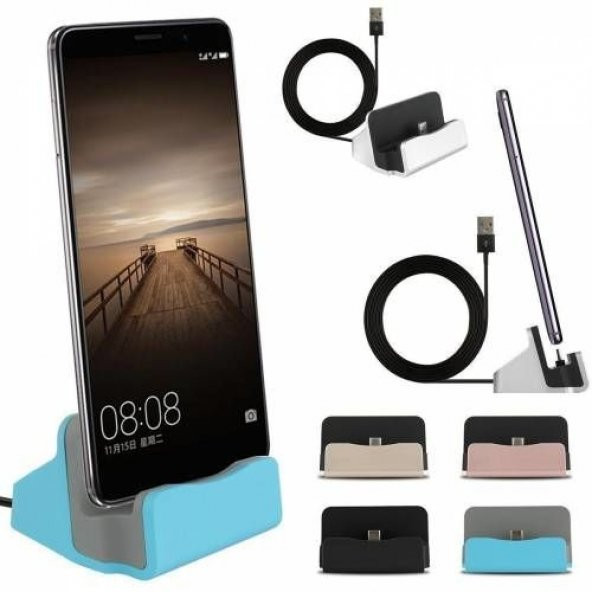 Masaüstü Dock Şarj Aleti iPhone Micro Type-C Seçenekli