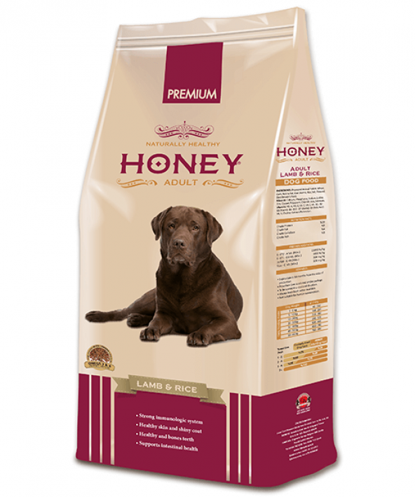 Honey Premium Kuzu Etli Pirinçli Yetişkin Köpek Maması 15 Kg