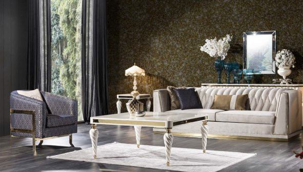 Şampelize Art Deco Koltuk Takımı - 1