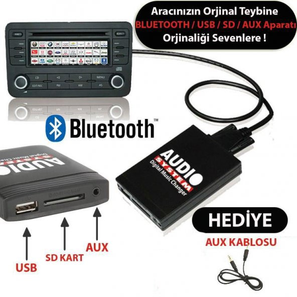 2001 VW Cabrio Bluetooth USB Aparatı Audio System VW8-Pİn