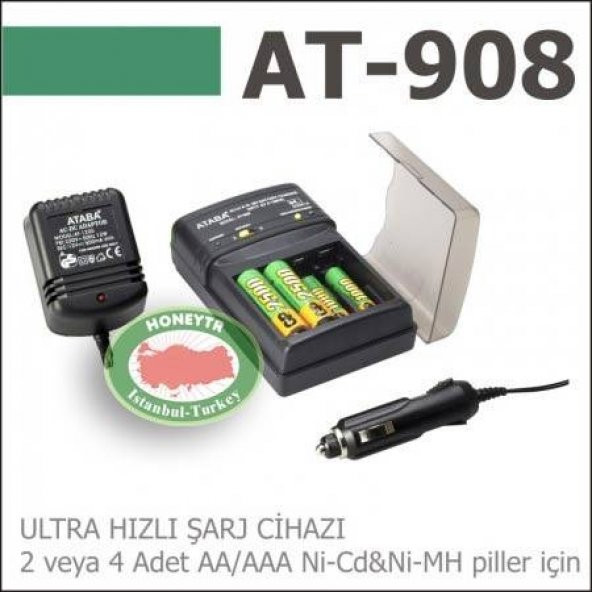 Ataba AT-908 ultra hızlı pil şarj+deşarj cihazı,220 volt ile evle