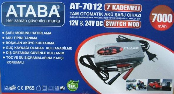 ATABA AT-7012 TAM OTOMATİK AKÜ ŞARJ CİHAZI 7000m